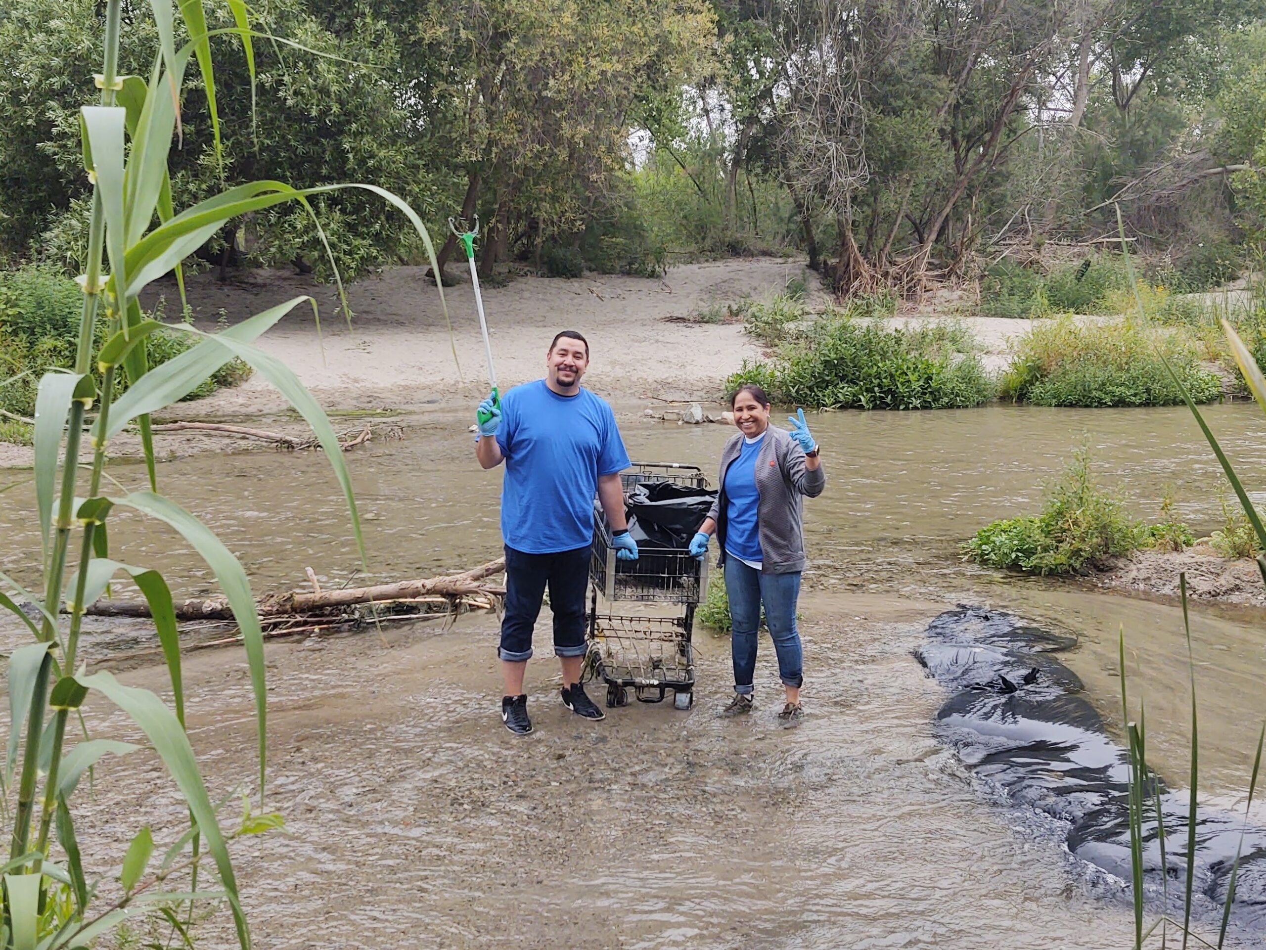 IE waterkeeper team picking up trash