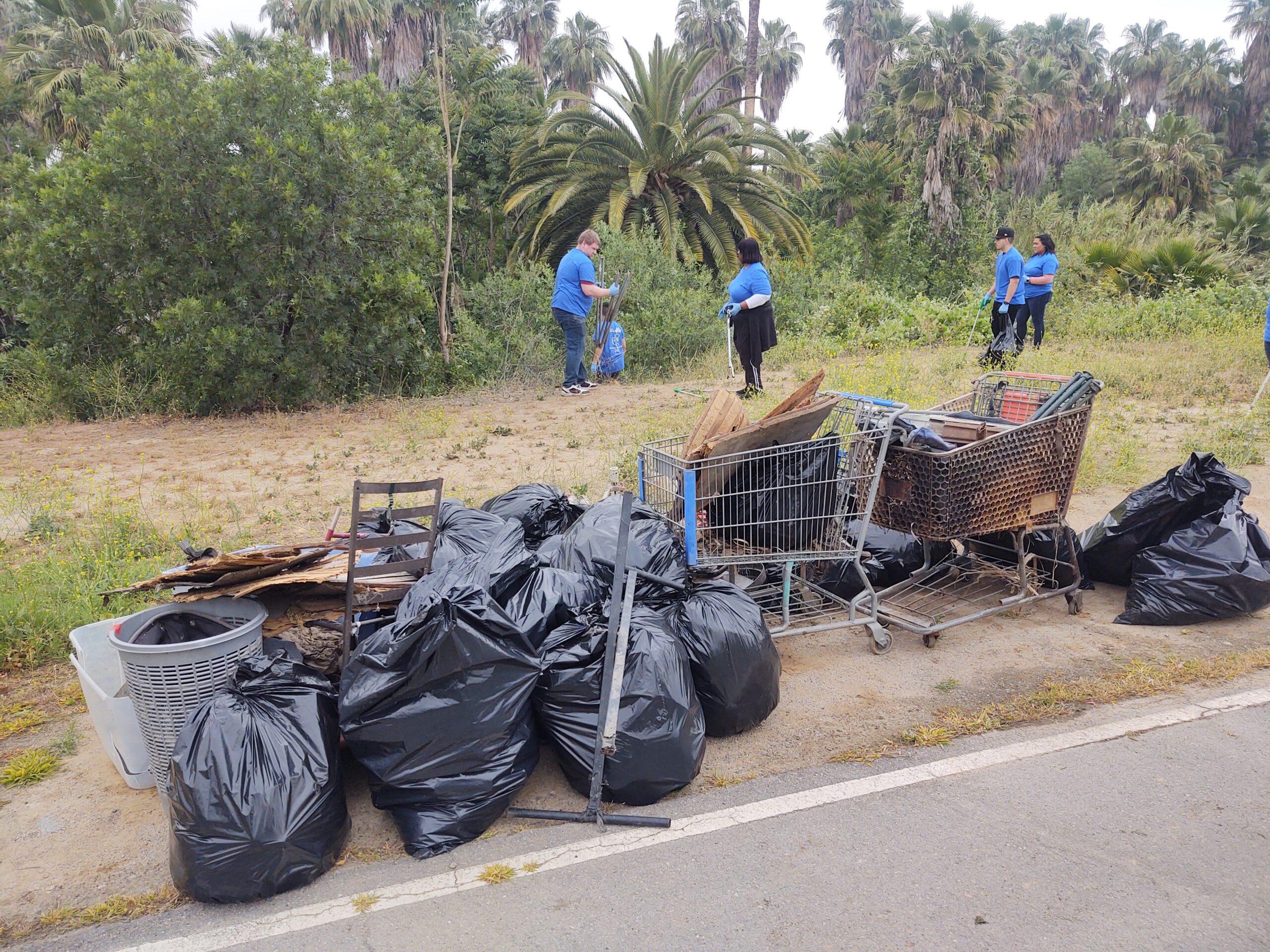 IE waterkeeper team picking up trash